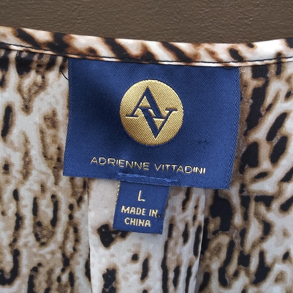 Adrienne Vittadini Leopard Print Blouse Sz L - Picture 5 of 8
